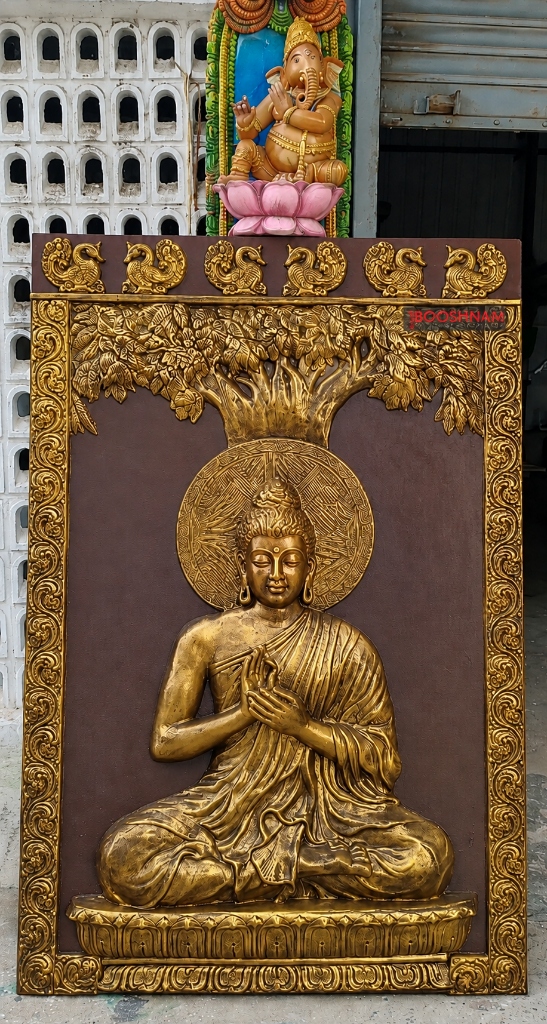 Golden Buddha Under Bodhi Tree with Ganesha Arch