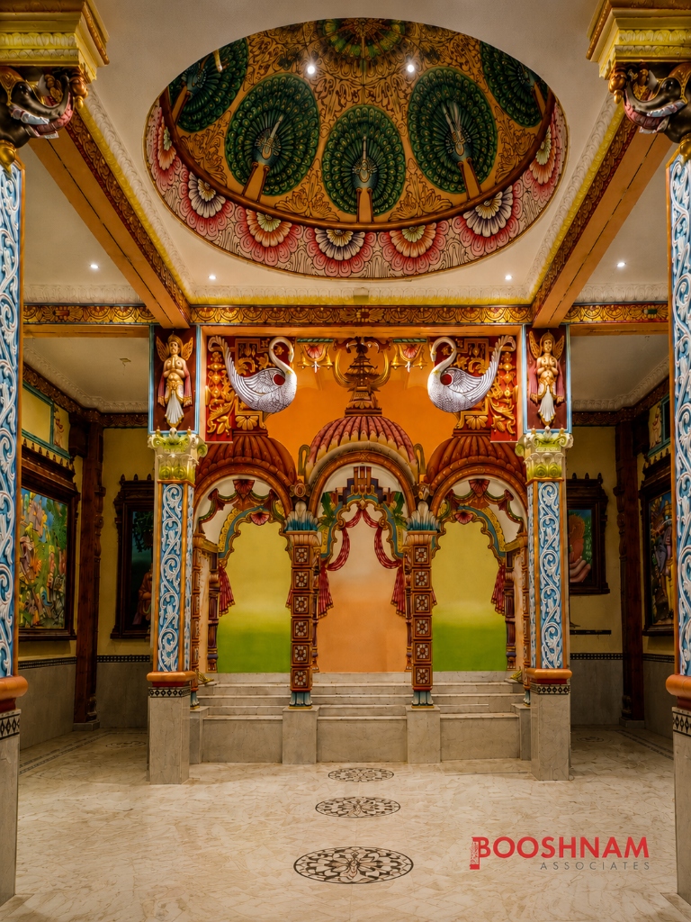 Temple Sanctum Mandapam & Peacock Ceiling Dome